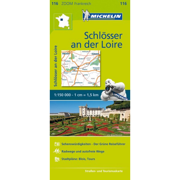  Michelin Schlösser an der Loire 1:150.000 - Straßenkarte