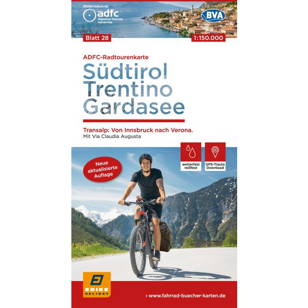  ADFC-Radtourenkarte 28 Südtirol, Trentino, Gardasee 1:150.000, reiß- und wetterfest, GPS-Tracks Download - Fahrradkarte