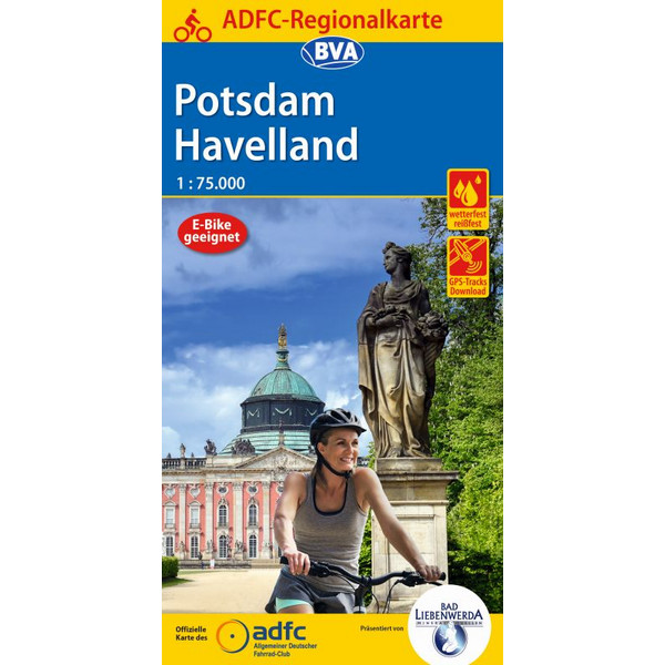  ADFC-Regionalkarte Potsdam Havelland, 1:75.000, reiß- und wetterfest, GPS-Tracks Download - Fahrradkarte