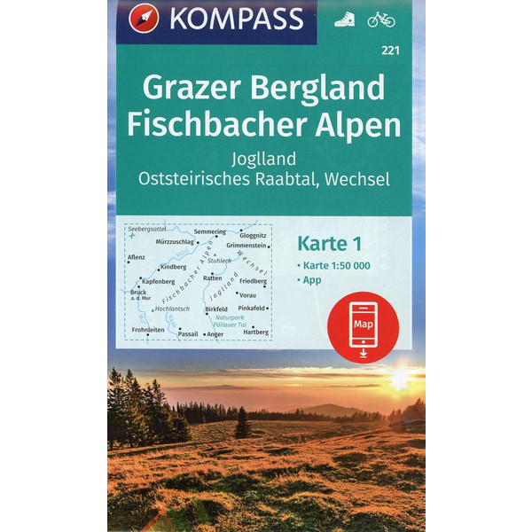  KOMPASS Wanderkarte Grazer Bergland, Fischbacher Alpen 1:50 000 - Wanderkarte