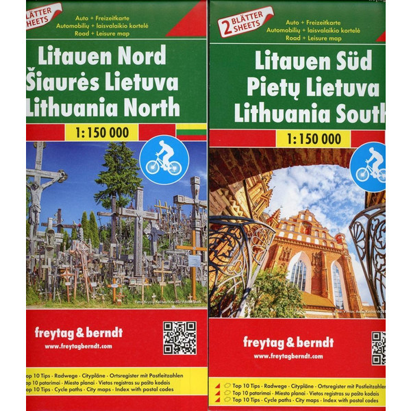 Litauen, Autokarten Set 1:150.000 Straßenkarte FREYTAG + BERNDT