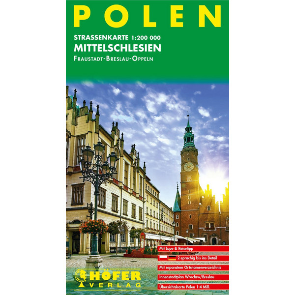 Höfer Polen PL006 Mittelschlesien - Fraustadt /Breslau /Oppeln/1 : 200 000 Straßenkarte HÖFER VERLAG