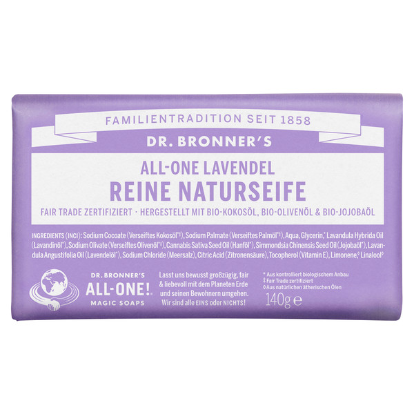 Dr. Bronner' s REINE NATURSEIFE (STÜCKSEIFE) Outdoor Seife LAVENDEL
