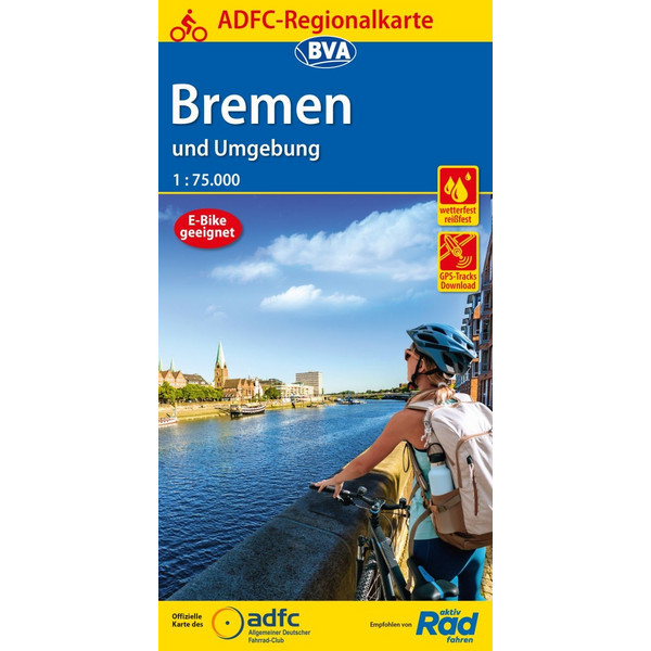  ADFC-REGIONALKARTE BREMEN UND UMGEBUNG, 1:75.000 - Fahrradkarte