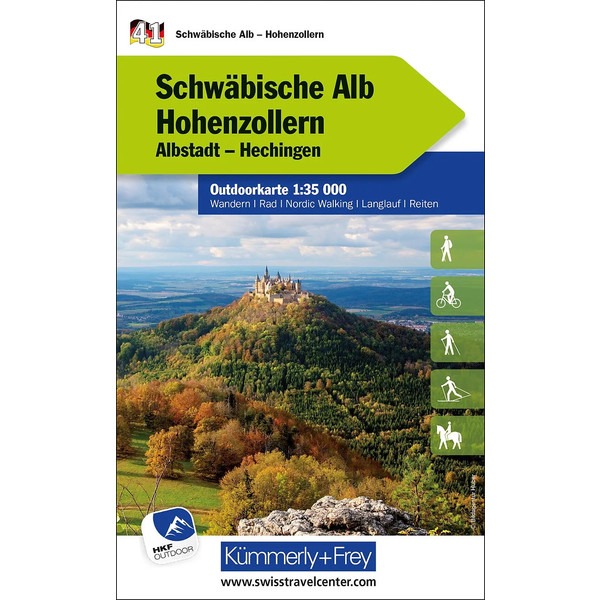 SCHWÄBISCHE ALB - HOHENZOLLERN NR. 41 OUTDOORKARTE Wanderkarte KÜMMERLY UND FREY