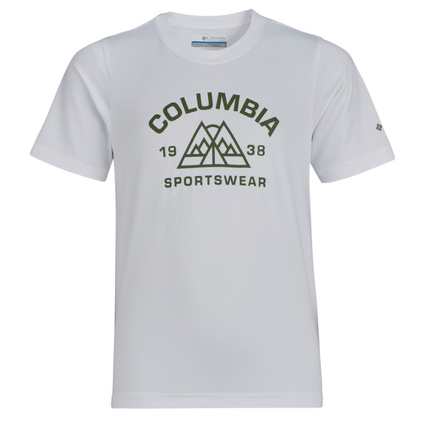 Columbia MOUNT ECHO SHORT SLEEVE GRAPHIC SHIRT Kinder Funktionsshirt WHITE, PEAKED B