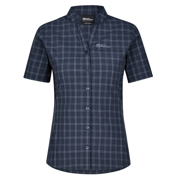 Jack Wolfskin NORBO S/S SHIRT W Damen Outdoor Bluse NIGHT BLUE CHECKS