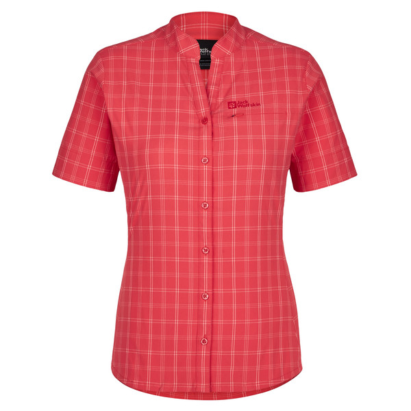 Jack Wolfskin NORBO S/S SHIRT W Damen Outdoor Bluse VIBRANT RED CHECK