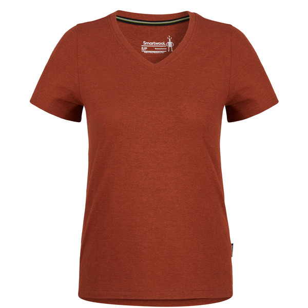 Smartwool W PERFECT V-NECK TEE Damen T-Shirt PECAN BROWN