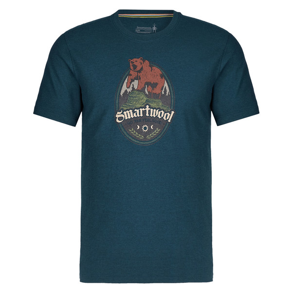 Smartwool BEAR LABEL GRAPHIC SHORT SLEEVE TEE SLIM FIT Unisex T-Shirt TWILIGHT BLUE