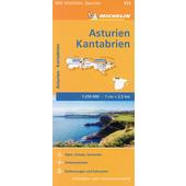  Michelin Asturien, Kantabrien. Straßen- und Tourismuskarte 1:250.000  - Straßenkarte