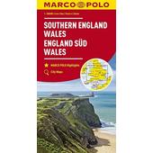  MARCO POLO Karte Großbritannien England Süd, Wales 1:300 000  - Straßenkarte