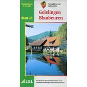  Karte des Schwäbischen Albvereins 20 Geislingen - Blaubeuren 1:35.000  - Wanderkarte