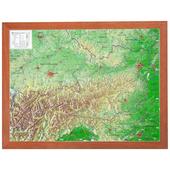  Relief Österreich 1:1,6 MIO mit Holzrahmen  - Karte