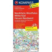  Nordrhein-Westfalen Mitte/Süd - Hessen Nordwest. Großraum-Radtourenkarte 1:125 000  - Fahrradkarte