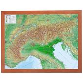  Relief Alpen 1:2.4MIO mit Holzrahmen  - Karte