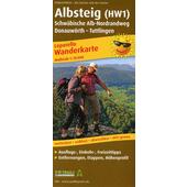  Wanderkarte Albsteig (HW1), Schwäbische Alb-Nordrandweg, Donauwörth - Tuttlingen 1 : 35 000  - Wanderkarte