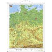 Deutschland, physisch 1 : 1 100 000. Wandkarte Kleinformat mit Metallstäben  - Poster