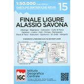  IGC Italien 1 : 50 000 Wanderkarte 15 Albenga Alassio Savona  - Wanderkarte
