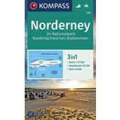  KOMPASS Wanderkarte Norderney im Nationalpark Niedersächsisches Wattenmeer 1:17 500  - Wanderkarte