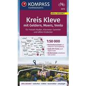  KOMPASS Fahrradkarte Kreis Kleve mit Geldern, Moers, Venlo 1:50.000, FK 3213  - Fahrradkarte