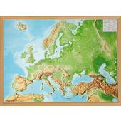  RELIEF EUROPA 1:8.000.000 MIT NATURHOLZRAHMEN  - Karte