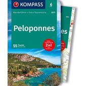  KOMPASS WANDERFÜHRER PELOPONNES, 55 TOUREN  - 